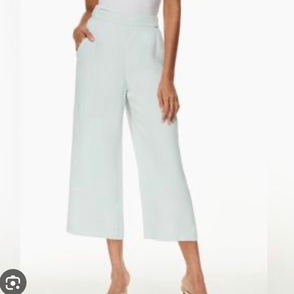 Wilfred Aritzia Effortless Cropped Pants in Mint Green (bright light blue)